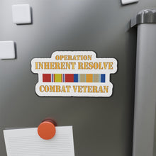 Load image into Gallery viewer, Die-Cut Magnets - Army -  Opn Inherent Resolve (OIR) SVC Bar  - Combat Veteran X 300

