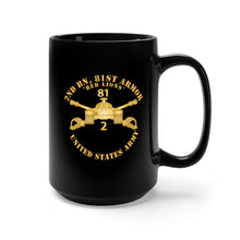 Load image into Gallery viewer, Black Mug (11oz, 15oz) - 2nd Bn, 81st Armor - Red Lions- Armor Branch
