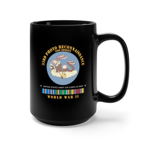 Black Mug 15oz - AAC - 33rd Photo Reconnaissance Squadron - WWII w EU SVC X 300