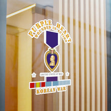 Load image into Gallery viewer, Kiss-Cut Vinyl Decals - Purple Heart - WIA w Korean War  w Purple Heart
