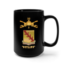 Load image into Gallery viewer, Black Mug 15oz - 2nd Bn 32nd Armor Branch w 32nd Armor Outlaws DUI X 300
