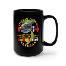 Load image into Gallery viewer, Black Mug 15oz - Army - Vietnam Combat Vet - 1st Bn 61st  IN - 5th Inf Div w APCs
