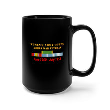 Load image into Gallery viewer, Black Mug 15oz - Army - Womens Army Corps - Korea War  Veteran - 1950 - 1953 - WAC - NDSM  - KOREA SVC WAR
