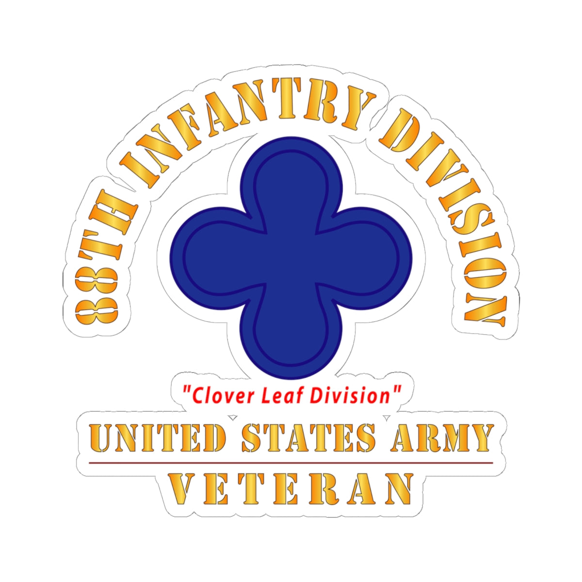 Kiss-Cut Stickers - Army - SSI - 88th Infantry Division - Clover Leaf ...
