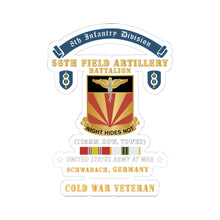 Load image into Gallery viewer, Kiss-Cut Stickers - 8th Infantry Division Scroll - 56th Field Artillery Battalion, Schwabach, Germany - Cold War Ve

