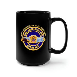 Black Mug 15oz -  Navy - Naval Amphibious Base Coronado w Txt