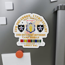 Load image into Gallery viewer, Die-Cut Magnets - Army - 5th Squadron, 17th Cavalry - Camp Mobile - 2nd ID w Map w KOREA SVC
