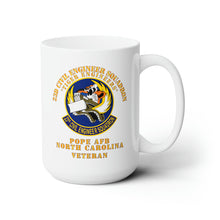Load image into Gallery viewer, White Ceramic Mug 15oz - USAF - 23d Civil Engineer Squadron - Tiger Engineers - Pope AFB, NC
