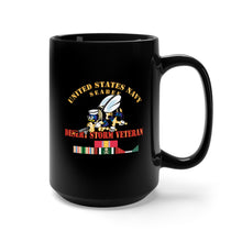 Load image into Gallery viewer, Black Mug 15oz - Navy - Seabee - Desert Storm Veteran X 300
