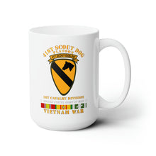Load image into Gallery viewer, White Ceramic Mug 15oz - Army - 41st  Scout Dog Platoon 1st Cav - VN SVC
