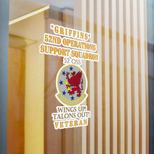 Load image into Gallery viewer, Kiss-Cut Vinyl Decals - Army - USAF - 52nd Operations Support Squadron - Griffins - Wings Up Talons Out
