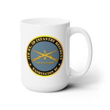 Load image into Gallery viewer, White Ceramic Mug 15oz - Army - 4th Bn 3d Infantry Regiment - Washington DC - The Old Guard w Inf Branch
