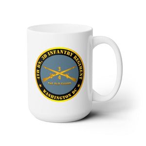 White Ceramic Mug 15oz - Army - 4th Bn 3d Infantry Regiment - Washington DC - The Old Guard w Inf Branch