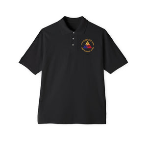 Men's Piqué Polo - 1st Battalion, 110th Armored Regiment - SSI - Above Equal - ARNG