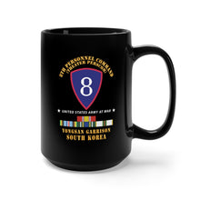 Load image into Gallery viewer, Black Mug 15oz - SSI - 8th Personnel Command - Theater Perscom - Youngsan w Ndsm Cold, EXP Korea SVC X 300
