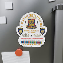 Load image into Gallery viewer, Die-Cut Magnets - Army - 515th Parachute Infantry Regiment - DUI - 13th Airborne Div w Parachute - EUR SVC WWII X 300
