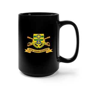 Black Mug 15oz - 109th Armor Regiment w Br - Ribbon X 300