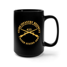 Load image into Gallery viewer, Black Mug 15oz - Army  - 423rd Infantry Regiment - US Army w Branch X 300
