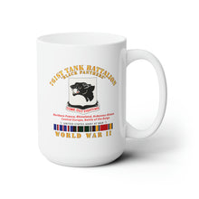 Load image into Gallery viewer, White Ceramic Mug 15oz - 761st Tank Battalion - Black Panthers - WWII EU SVC
