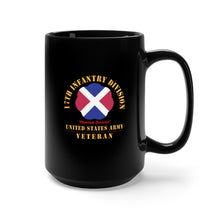 Load image into Gallery viewer, Black Mug 15oz - Army - SSI - 17th Infantry Division  - Phantom Division - US Army Veteran X 300'

