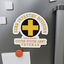Load image into Gallery viewer, Die-Cut Magnets - Army - SSI - 33rd Infantry Division - Illinois Division - US Army Veteran X 300
