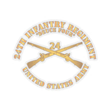 Load image into Gallery viewer, Kiss - Cut Stickers - Army - 24th Infantry Regiment - Deuce Four  - Branch Insignia
