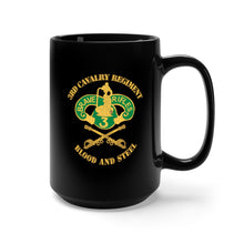 Load image into Gallery viewer, Black Mug 15oz - 3rd Cavalry Regiment DUI - Blood and Steel X 300
