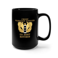 Load image into Gallery viewer, Black Mug 15oz - Emblem - Warrant Officer - CW3 - Retired X 300
