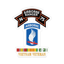 Load image into Gallery viewer, Kiss-Cut Stickers - SOF - N Company Scroll - 173rd Airborne Bde - Vietnam Veteran w VN SVC
