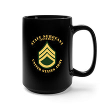 Load image into Gallery viewer, Black Mug 15oz - Army - Staff Sergeant - SSG - Veteran - Flat X 300

