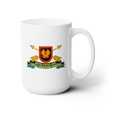 Load image into Gallery viewer, White Ceramic Mug 15oz - Army - US Army Special Operations Command - Sine Pari - Flash w Br - Ribbon X 300
