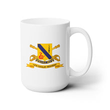 Load image into Gallery viewer, White Ceramic Mug 15oz - Army  - 14th Cavalry Regiment w Br - Ribbon
