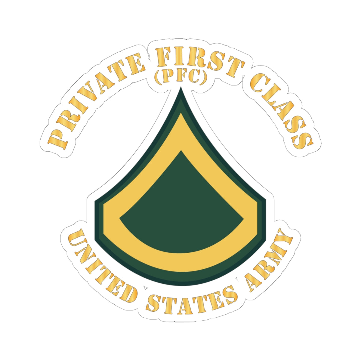 Pfc Stickers Kiss-Cut Stickers - Army - Private First Class - PFC - Flat X 300 – MIP ...