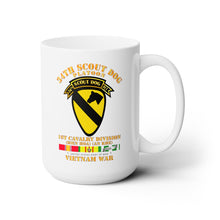 Load image into Gallery viewer, White Ceramic Mug 15oz - Army - 34th Scout Dog Platoon 1st Cav w Tab - VN SVC
