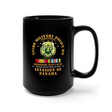 Load image into Gallery viewer, Black Mug 15oz - Just Cause - 503rd Military Police Bn - Ft Bragg NC w Svc Ribbons
