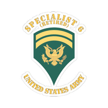 Load image into Gallery viewer, Kiss-Cut Stickers - Army - Enlisted - SPEC 6 - Specialist 6  - Std - Veteran X 300
