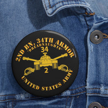 Load image into Gallery viewer, Custom Pin Buttons - 2nd Bn 34th Armor - Dreadnaughts - Armor Branch
