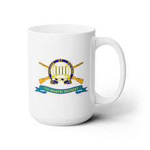 Load image into Gallery viewer, White Mug 15oz - Army - 7th Infantry Regiment w Br - Ribbon
