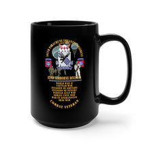 Load image into Gallery viewer, Black Mug 15oz - Army - Combat Vet w 505th PIR - 82nd Airborne  w Campaigns - Soldiers - SSI X 300
