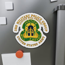 Load image into Gallery viewer, Die-Cut Magnets - Army - 3rd Military Police Group - DUI - Justice Will Prevail
