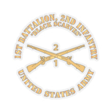 Load image into Gallery viewer, Kiss - Cut Stickers - Army - 1st Battalion, 2nd Infantry Regiment Branch - Black Scarves - US Army X 300
