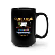 Load image into Gallery viewer, Black Mug 15oz - Camp Adair - Corvallis, Oregon - 91st ID, POW Camp w SVC AMCAM - WWII X 300
