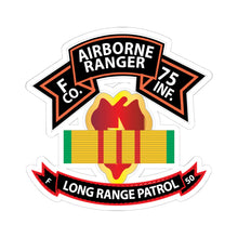 Load image into Gallery viewer, Kiss-Cut Stickers - SSI - Vietnam - F Co 75th Ranger - 25th Infantry Division - VN Ribbon - LRSD  X 300
