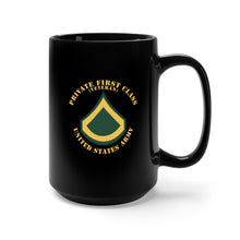Load image into Gallery viewer, Black Mug 15oz - Army - Private First Class - PFC - Veteran - Flat
