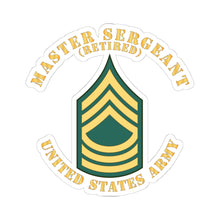 Load image into Gallery viewer, Kiss-Cut Stickers - Army - Master Sergeant - MSG - Retired - Flat X 300
