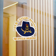 Load image into Gallery viewer, Kiss-Cut Vinyl Decals - Army - 10th Cavalry Regiment w Cav Hat - Buffalo Soldiers

