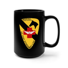 Load image into Gallery viewer, Black Mug 15oz - Army - Medevac - Door Gunner  - 1st Cavalry - Vietnam wo Txt
