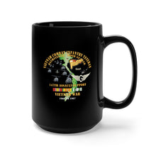 Load image into Gallery viewer, Black Mug 15oz - Vietnam Combat Infantry Veteran - 147th Assault Support - Pathfinder - Door Gunner w VN SVC - 66-67 X 300

