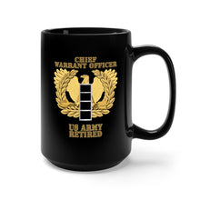 Load image into Gallery viewer, Black Mug 15oz - Emblem - Warrant Officer - CW4 - Retired X 300
