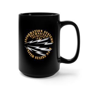 Black Mug 15oz - Navy - Rate - Information Systems Technician - Surface X 300